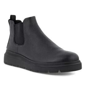 Ecco Women's Nouvelle Chelsea Nubuck Black Leather Boot Size 6/6.5 US 37 EU NWOB